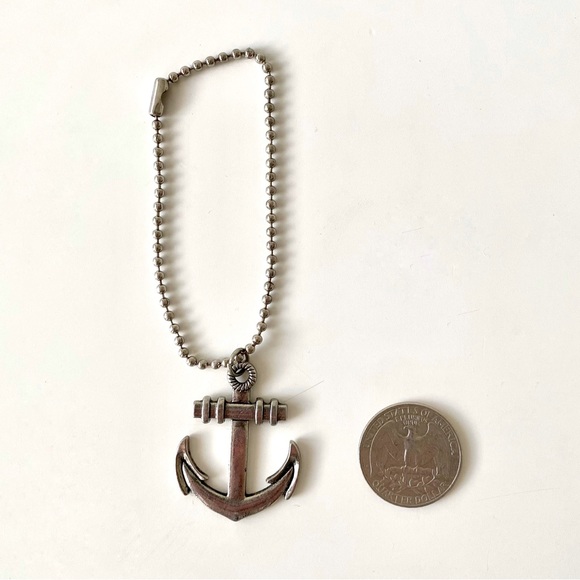 Silver Nautical Anchor Keychain Pendant - Picture 4 of 4